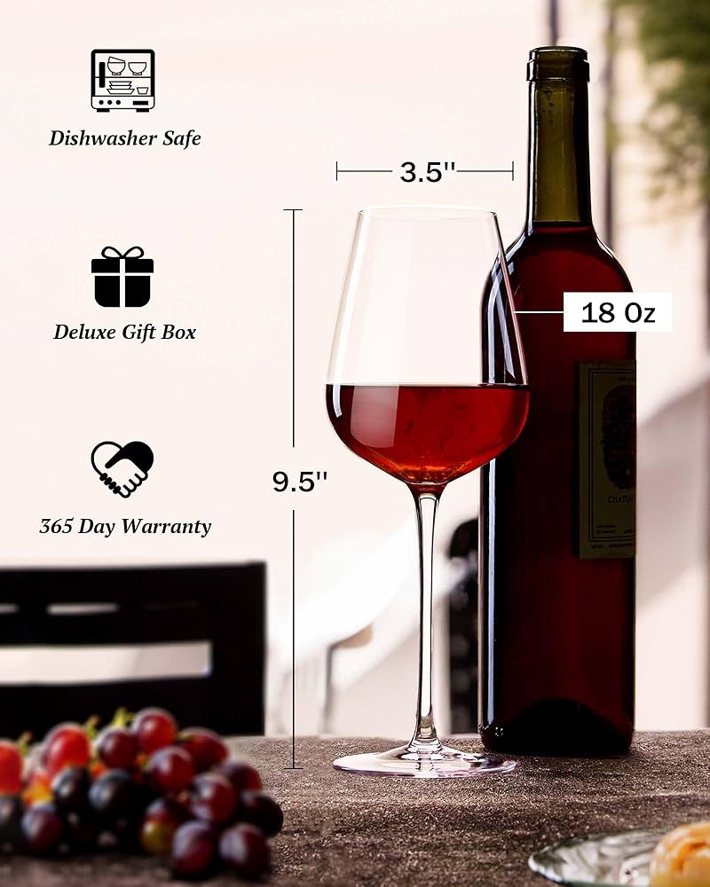 未使用・未開封　DREIMILLIONEN/AUS GLAS UND WEIN Amazon.com | JBHO Hand Blown Italian Style Crystal Bordeaux